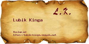 Lubik Kinga névjegykártya