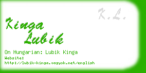 kinga lubik business card